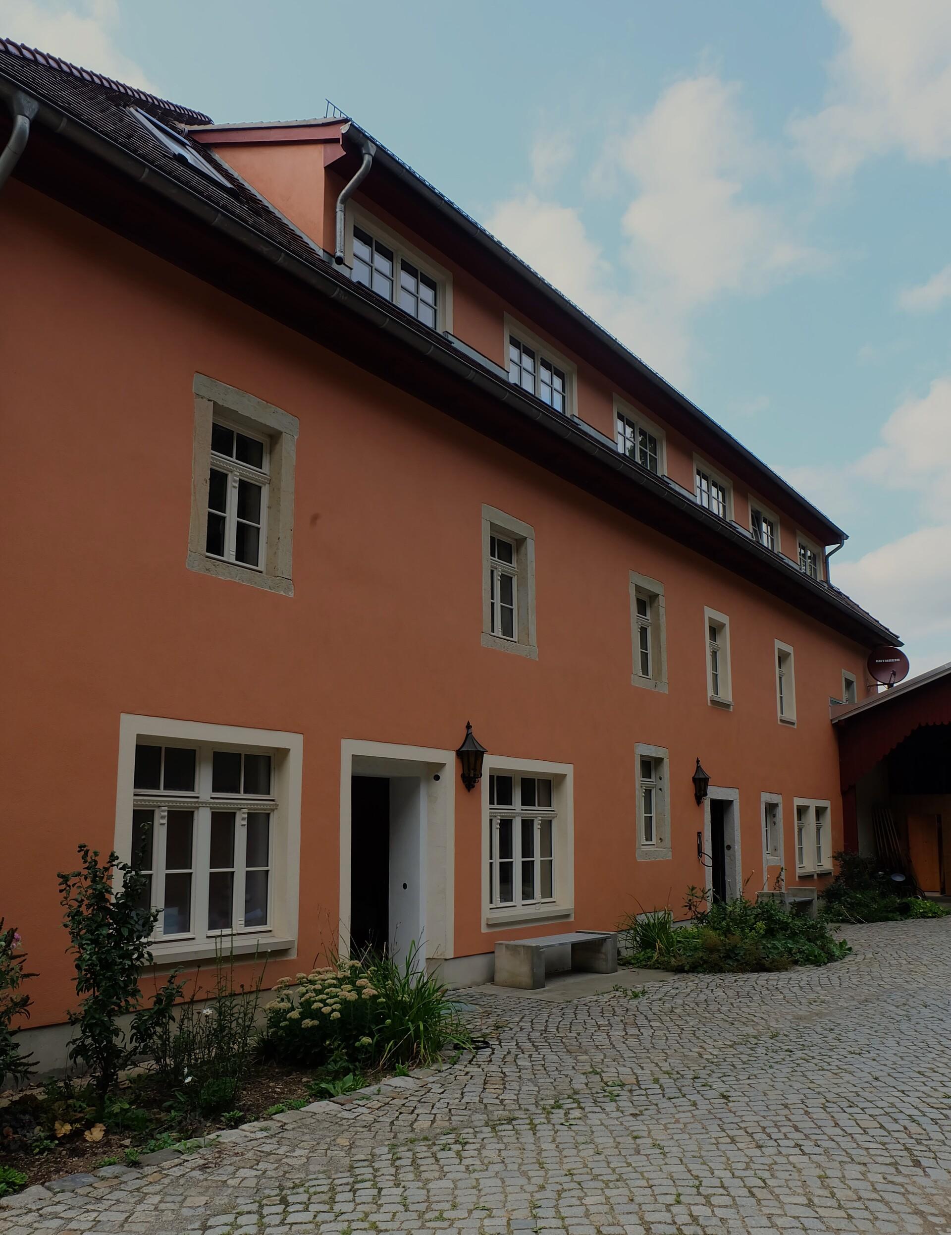 Blick auf die Neidbergmühle im Bielatal